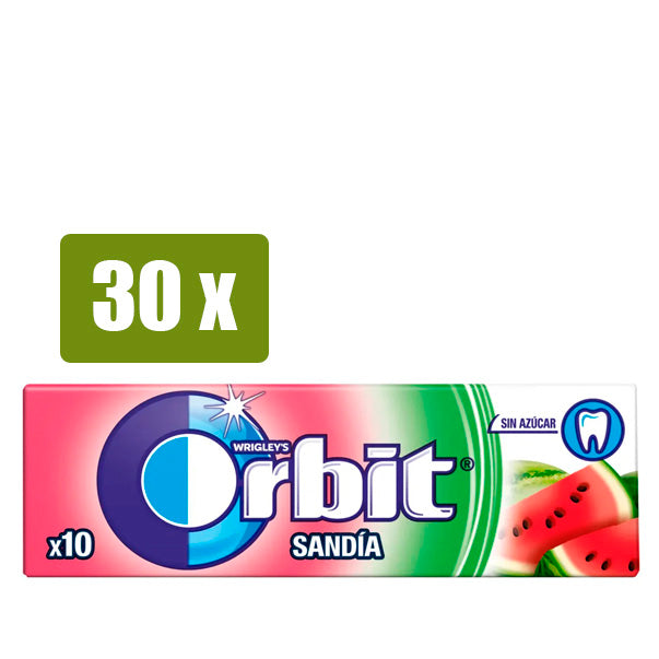 ORBIT 30 x Chicles Sin Azúcar Sabor Sandía 14g – Mesa Del Sur