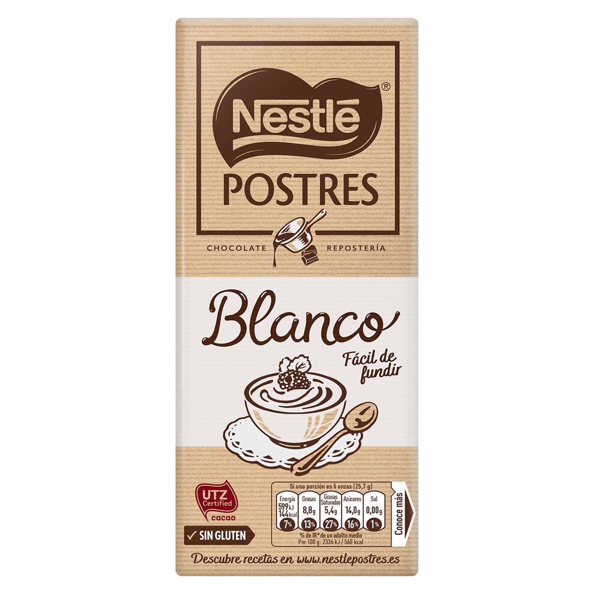 Tableta de Chocolate Blanco Repostería Nestlé 