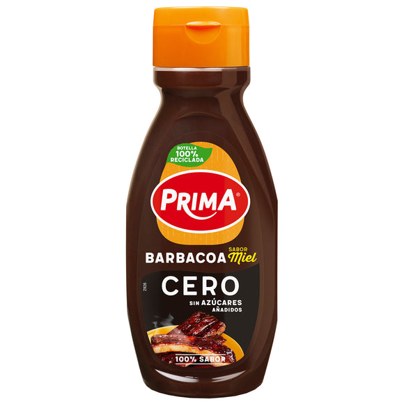 PRIMA Salsa Barbacoa CERO sabor miel 420g