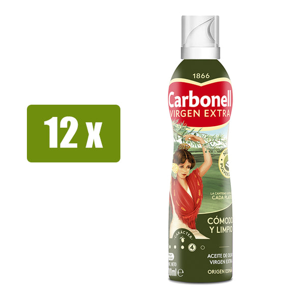 CARBONELL 12 x Aceite de oliva virgen extra spray 200 ml