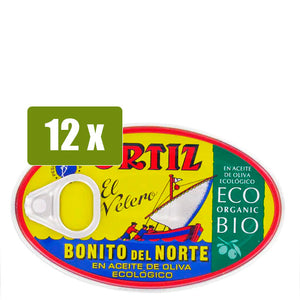 ORTIZ 12 x Bonito del Norte en aceite de oliva ecológico 112g