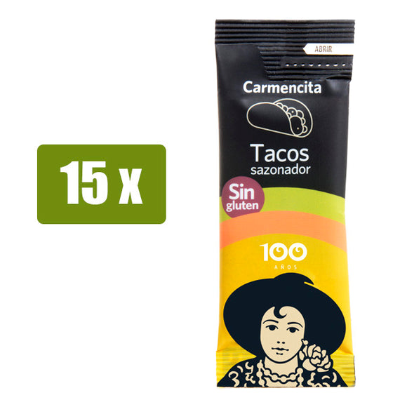 CARMENCITA 15 x Sazonador Tacos 8g