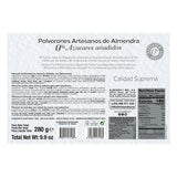 1880 6x Polvorones artesanos de almendra 0% azúcares añadidos 280g