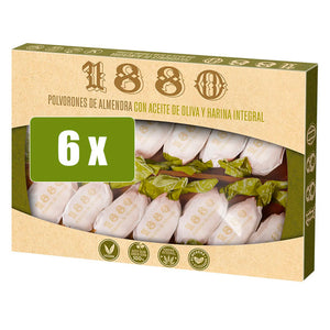 1880 6 x Polvorones de almendra con aceite de oliva y harina integral (Vegan) 310g