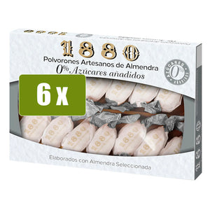 1880 6x Polvorones artesanos de almendra 0% azúcares añadidos 280g