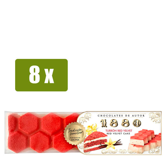 1880 8x Turrón Red Velvet Calidad Suprema 200g