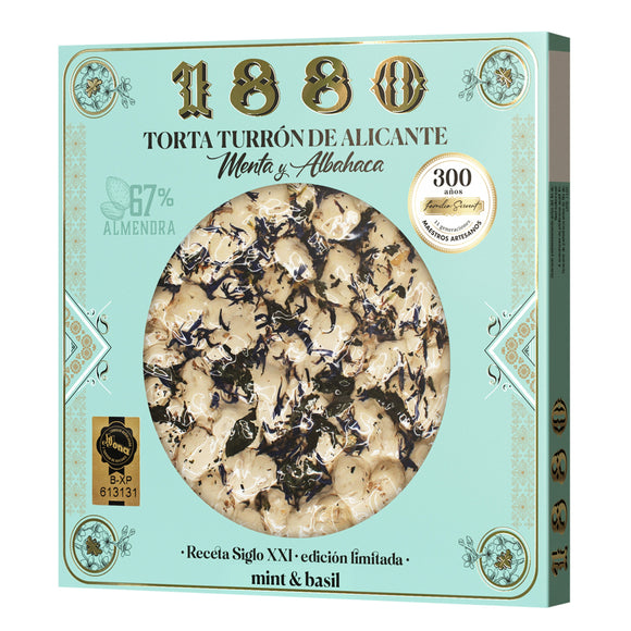 1880 Torta de turrón duro de Alicante con menta y albahaca IGP Jijona 200g