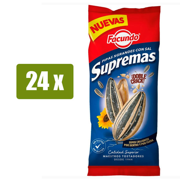 FACUNDO 24 x Pipas de Girasol Suprema Extragrandes 120g