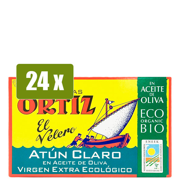 ORTIZ 24 x Atún claro en aceite de oliva virgen extra ecológico 112g