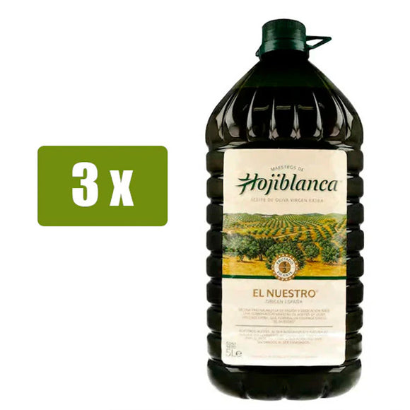 MAESTROS DE HOJIBLANCA El Nuestro aceite de oliva virgen extra 3 x 5L