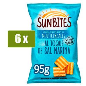 SUNBITES 6 x Snacks ondulados de multicereales al toque de sal 95g