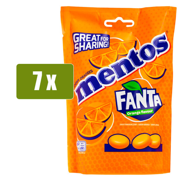 MENTOS 7 x Fanta sabor naranja 160g