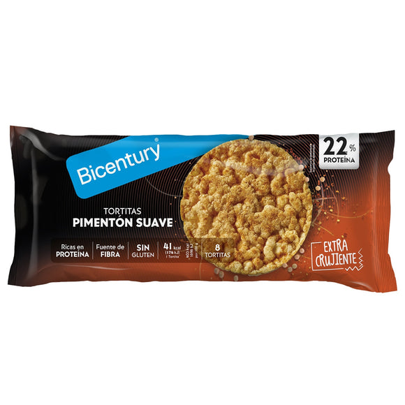 BICENTURY Tortitas de proteína al pimentón suave 82g