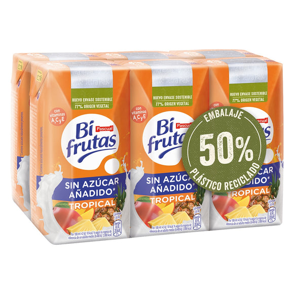 PASCUAL Bi Frutas Tropical sin azúcares añadidos 6 x 200ml