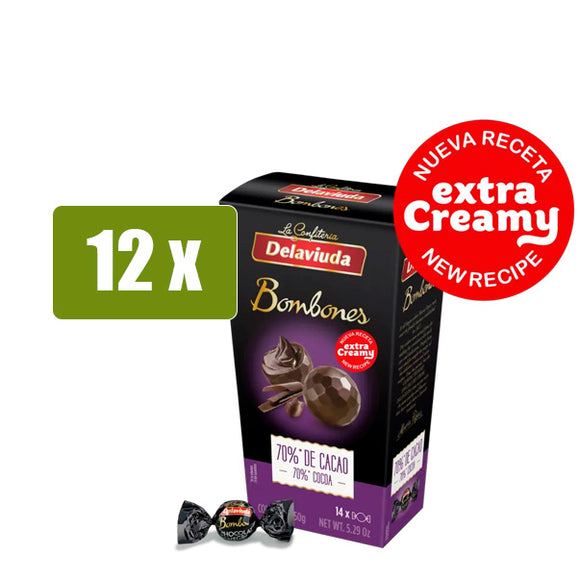 DELAVIUDA Bombones Chocolate Negro 70% 150g
