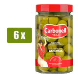 CARBONELL Aceitunas verdes manzanilla sabor anchoa 400g