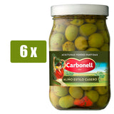 CARBONELL Aceitunas aceitunas verdes partidas aliño estilo casero 450g