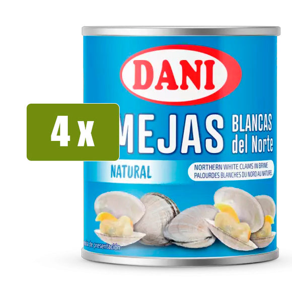 DANI 4 x Almejas blancas del Norte al natural 185g