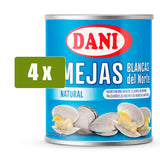 DANI 4 x Almejas blancas del Norte al natural 185g