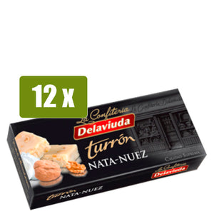 DELAVIUDA 12x Turrón Nata Nuez 250g