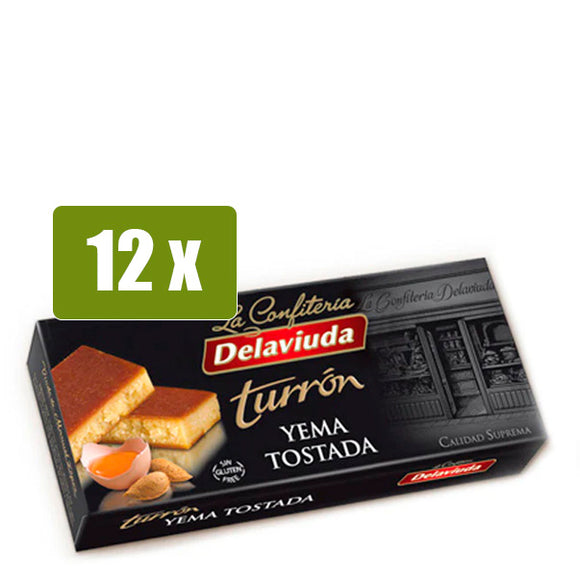 DELAVIUDA 12x Turrón Yema Tostada 250g