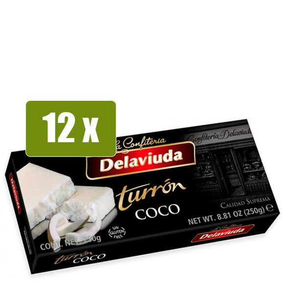 DELAVIUDA 12x Turrón Coco 250g