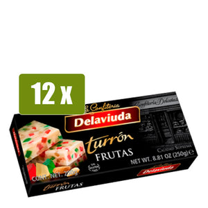 DELAVIUDA 12x Turrón Frutas 250g