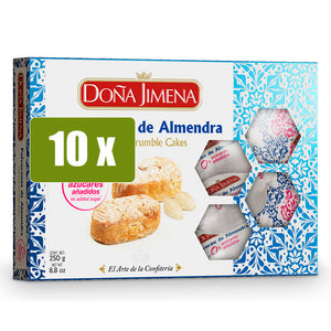 DOÑA JIMENA 10x Polvorón de Almendra 0% Azúcares Añadidos 250g