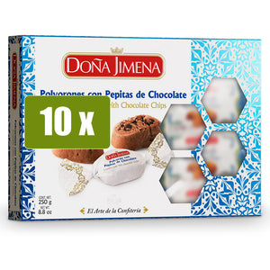 DOÑA JIMENA 10x Polvorón de Chocolate con Pepitas 250g