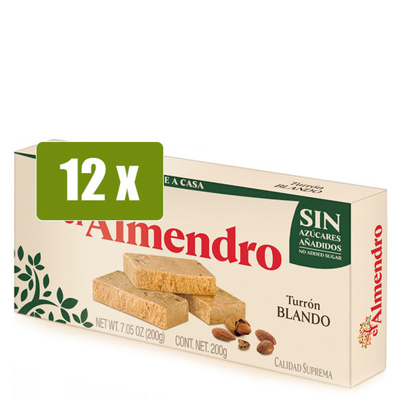 EL ALMENDRO 12x Turrón Blando Sin Azúcar 200g