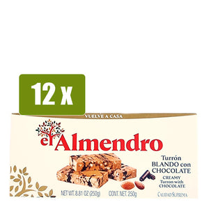 EL ALMENDRO 12x Turrón Blando con chocolate 200g