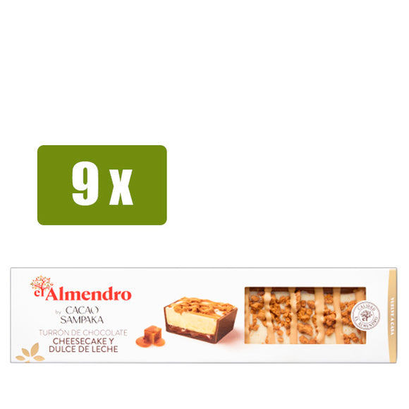 EL ALMENDRO 9x Turrón de Chocolate Cheesecake y Dulce de Leche 190g