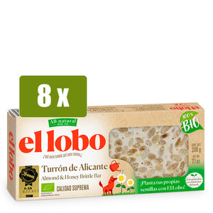 EL LOBO 8x Turrón Alicante 100% BIO 200g