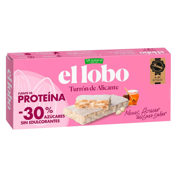 EL LOBO Turrón de Alicante -30% azúcares 200g