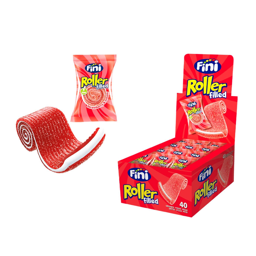 Fini Raspberry Roller FINI Roller Filled Pica Fresa 40uds – Mesa Del Sur