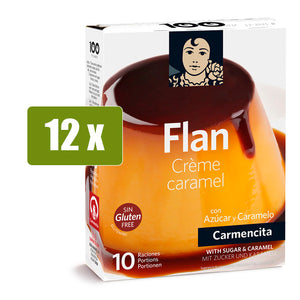 CARMENCITA 12 x Flan con azúcar y caramelo 10 raciones