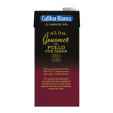 GALLINA BLANCA Caldo gourmet de pollo con jamón 100% natural 1L