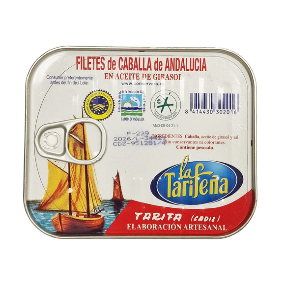 LA TARIFEÑA Filetes de Caballa de Andalucía en aceite de girasol