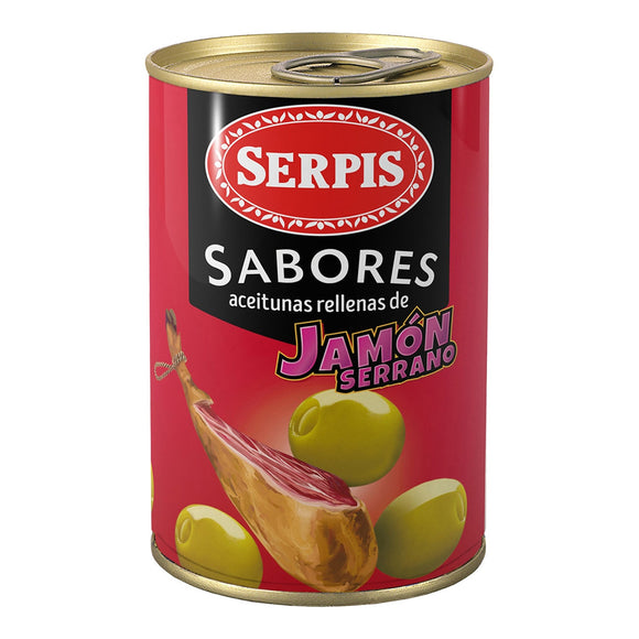 SERPIS Aceitunas rellenas de jamón 130g