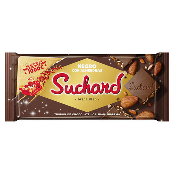 SUCHARD Turrón de chocolate negro con almendras 230g