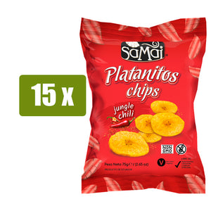 SAMAI 15 x Platanitos Chips Picantes 75g