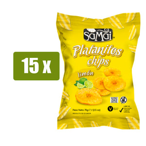 SAMAI 15 x Platanitos Chips Limón 75g