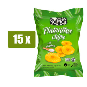 SAMAI 15 x Platanitos Chips Sal Marina 75g