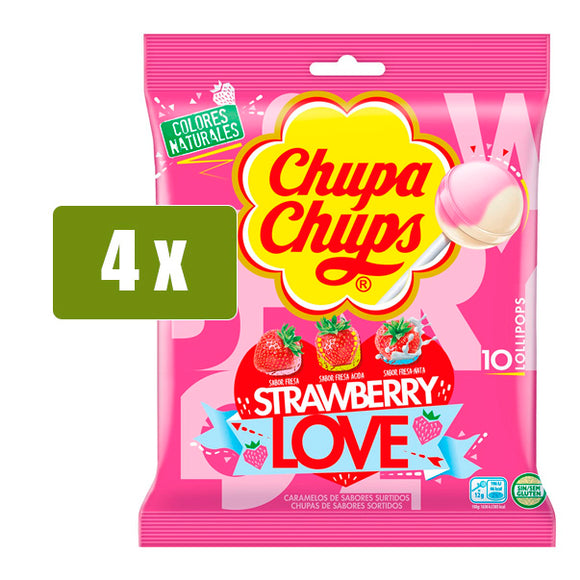 CHUPA CHUPS 4 x Strawberry Love 10u