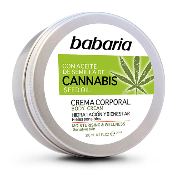 BABARIA Crema corporal con aceite de cannabis y acción nutritiva 200 ml