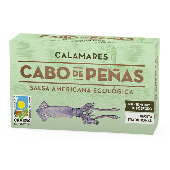 CABO DE PEÑAS Calamares en aceite de oliva con salsa América ecológico 65g