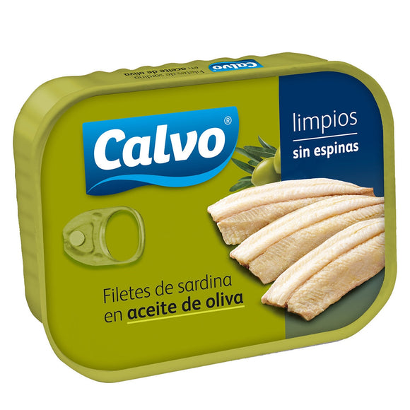 CALVO Filetes de sardina en aceite de oliva limpios y sin espinas 75g