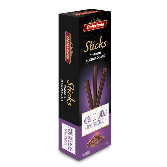 DELAVIUDA Sticks Chocolate Negro 70%. 120 gr.