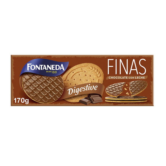 FONTANEDA Digestive Finas con chocolate con leche 170g