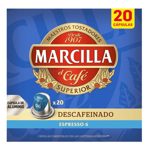 MARCILLA Café Descafeinado en cápsula (Nespresso) 20uds 104g